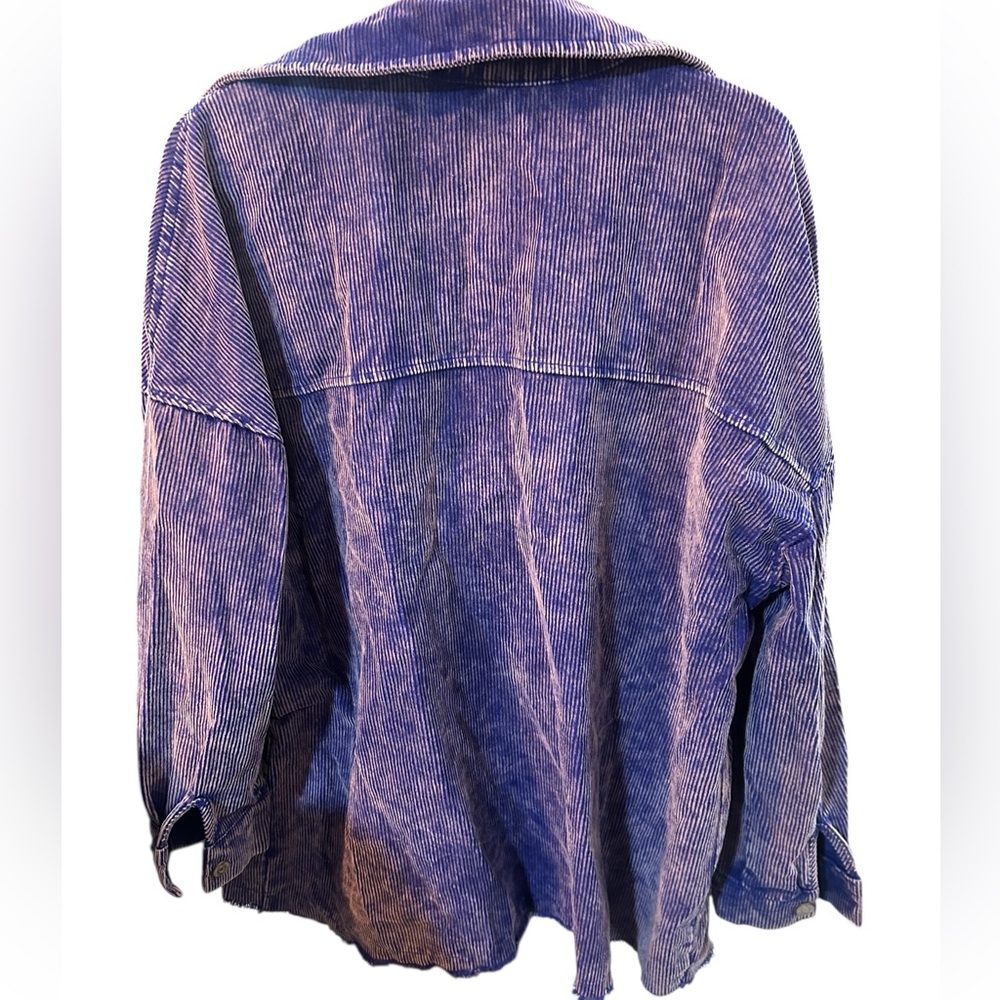Purple Corduroy Button-Up Shacket Womens Size Large Women's - Picture 3 of 3